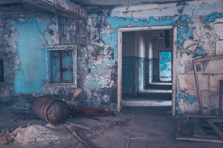 Interior of old abandoned built structure