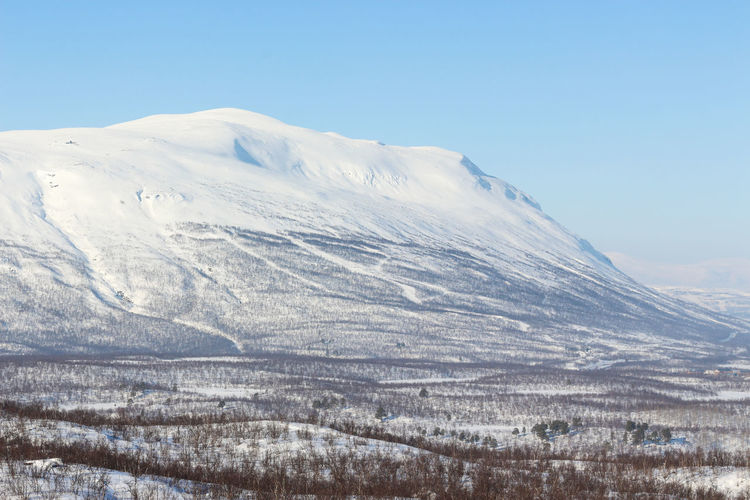 View to the skiing area in abisko, sweden