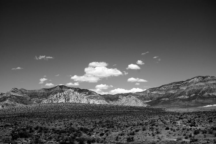 Scenic view of mountains at red rock canyon national conservation area against sky