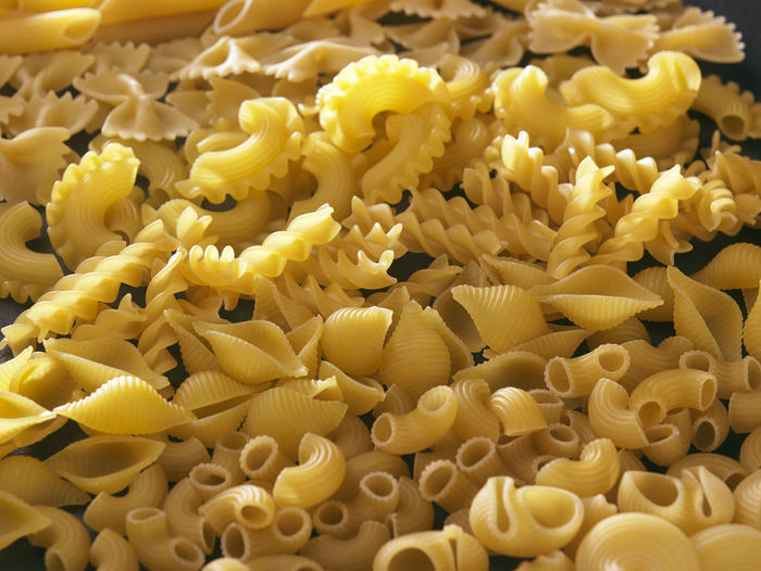 Full frame shot of raw pasta