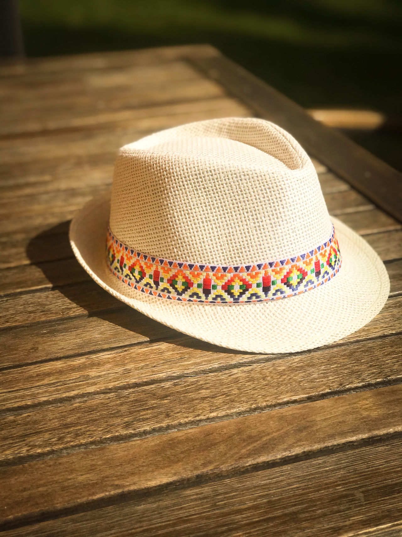 hat on table