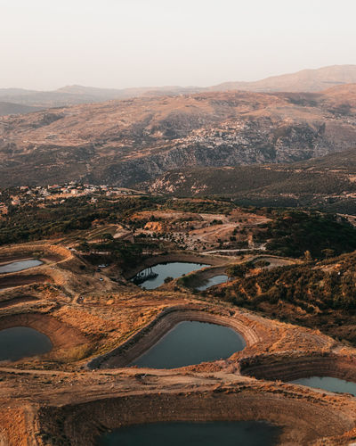 Reached the highest peak at the end of a hike to see artificial lakes at qarnayel, lebanon.