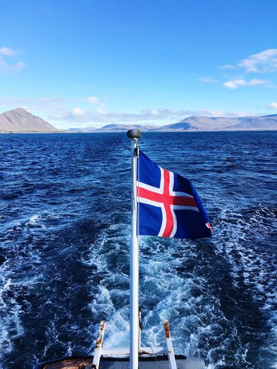Icelandic flag on a boat