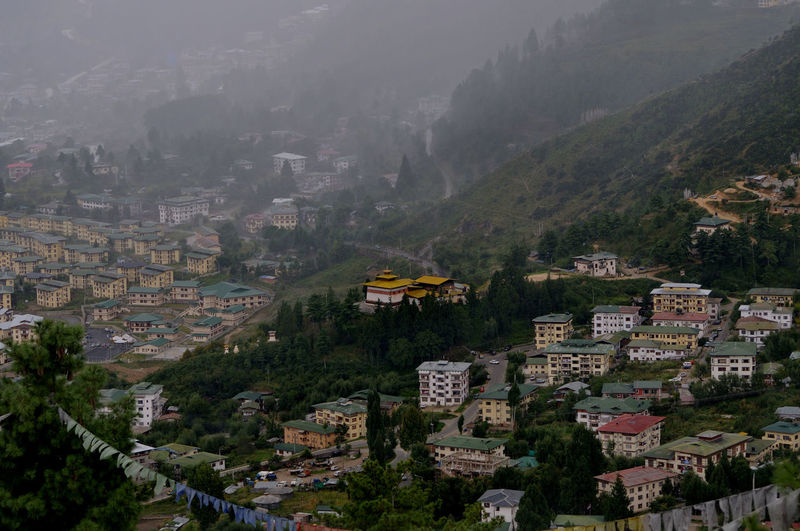 A view of thimpu city from bhutan broadcasting services' tower. arindam mukherjee.