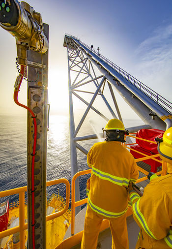 Offshore platform fire drill in the gulf of mexico