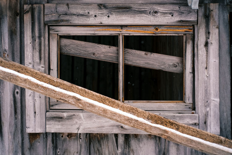 Old wooden house window
