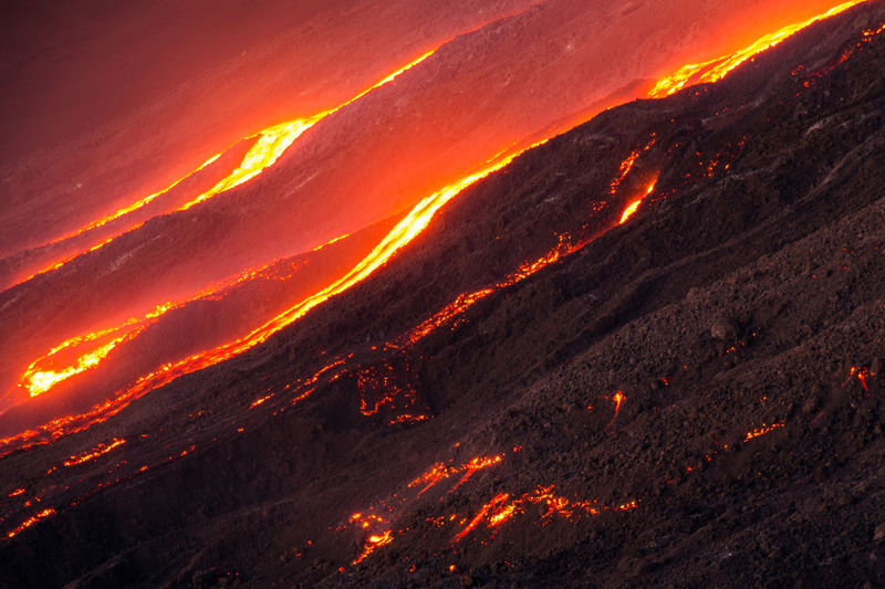 Lava flow from an eruption