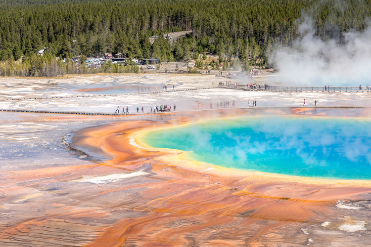 Overlook grand prismatic spring yellowstone