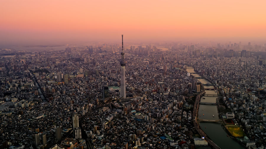 New york city panorama skyline at sunrise.