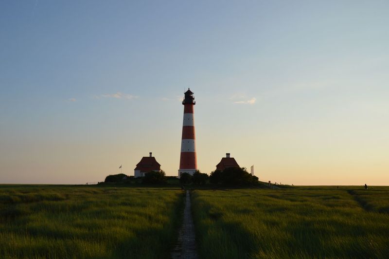 Lighthouse on field