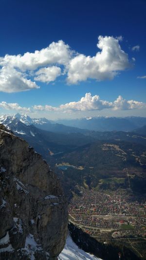 Scenic view of mountains against sky