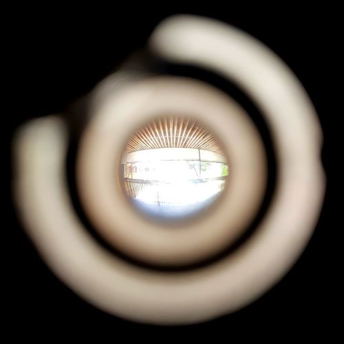 Directly below shot of light seen through window