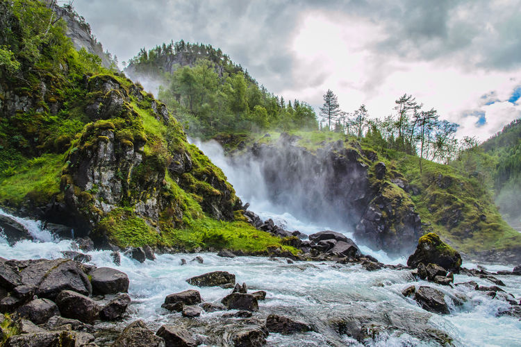 River flowing through rocks