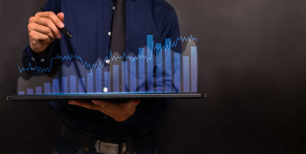 Graph investors stock business global economy illustration. stock market