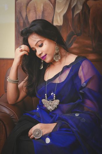 Portrait of beautiful woman at home