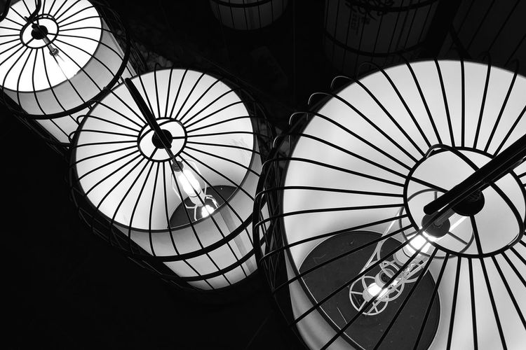Low angle view of illuminated lanterns