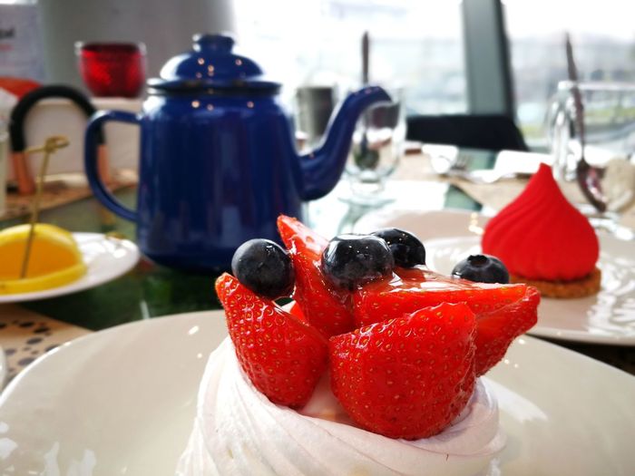 Dessert pavlov a in russian restaurant