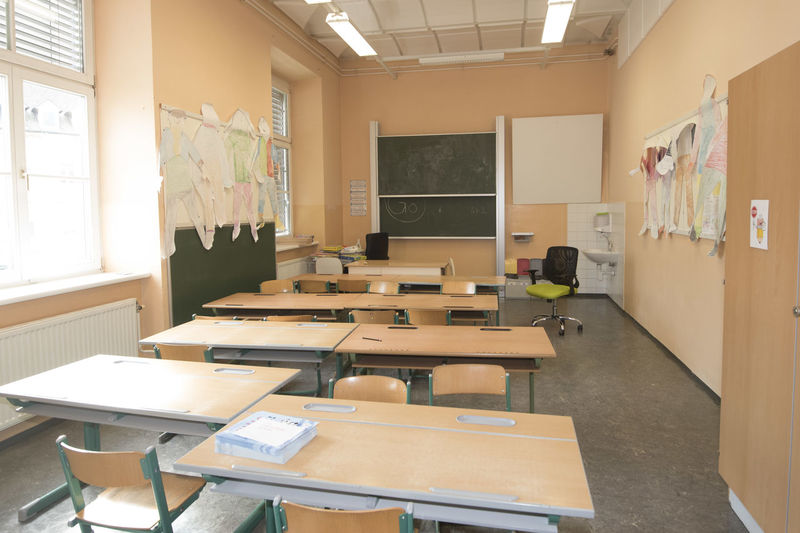 An empty class room in a school during vacation time