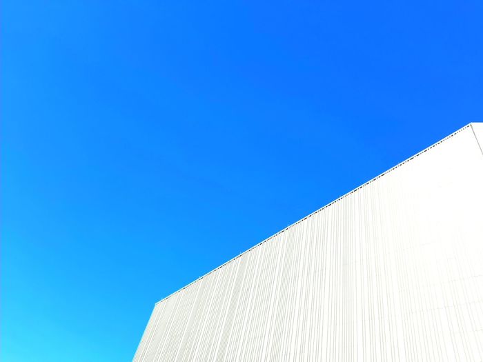 New museum in regensburg under the blue clear sky. new architecture 