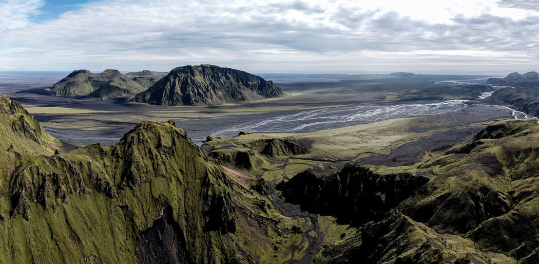Panoramic view of landscape against sky in iceland