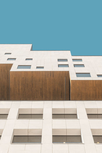 Low angle view of building against clear sky