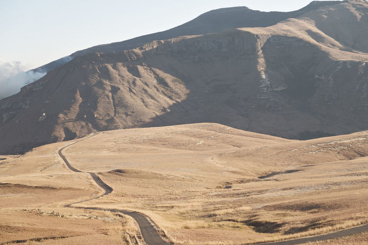Scenic view of mountains against clear sky
