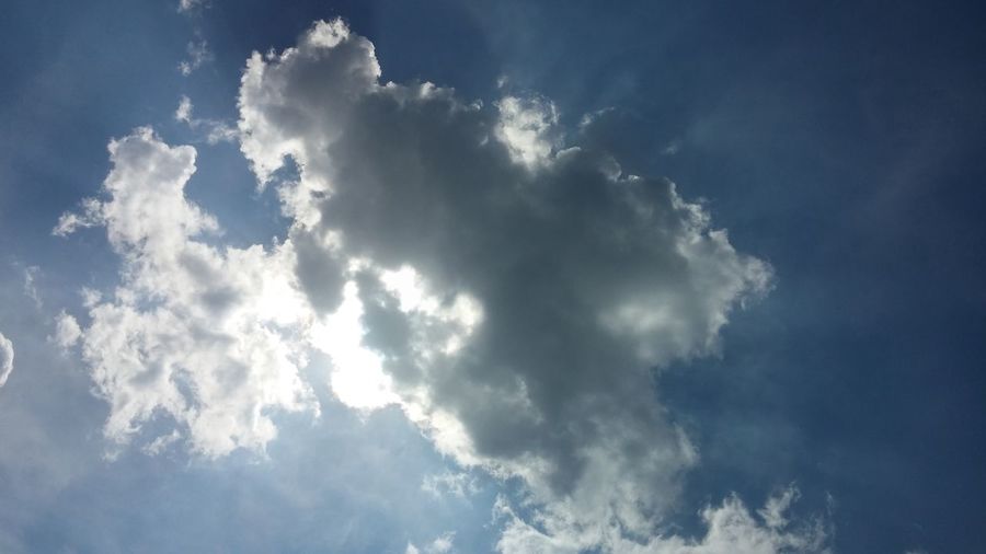 Low angle view of clouds in blue sky
