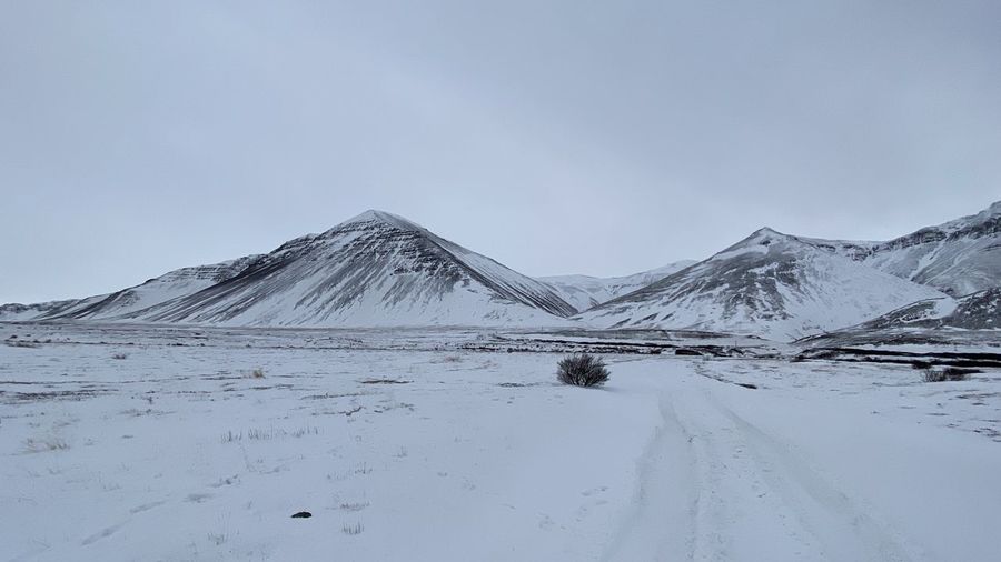 Snow covered mountain against sky