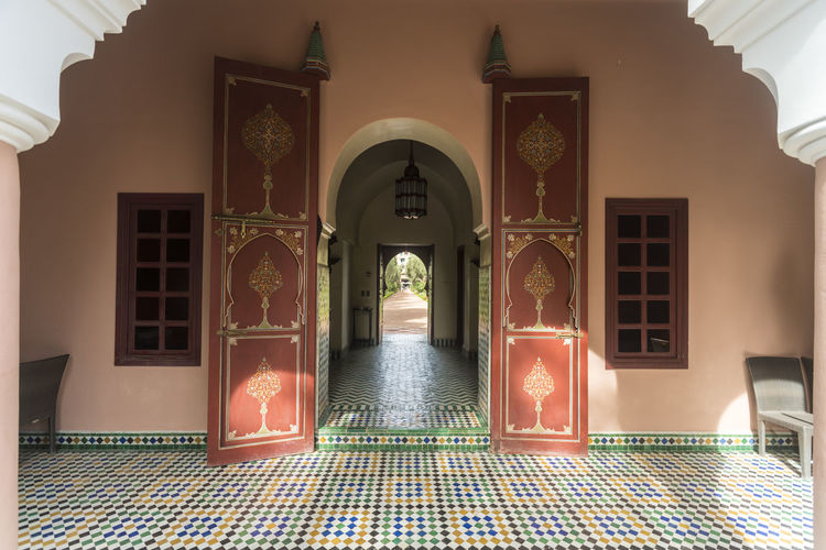 Entrance of riad, palace or hotel in marrakech