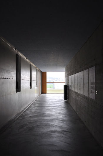 Empty corridor along walls