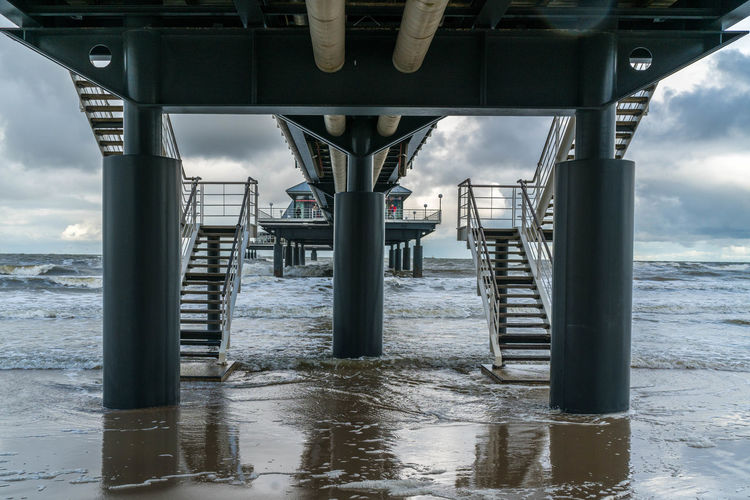 Pier over sea against sky