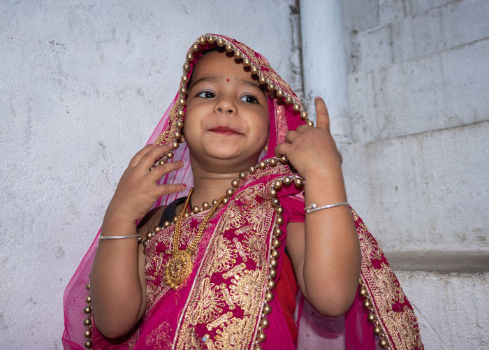 Cute girl wearing sari