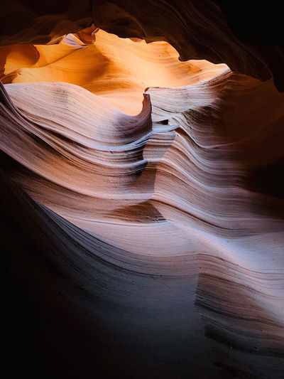 Eroded sandstone formation in lower antelope canyon in page, arizona