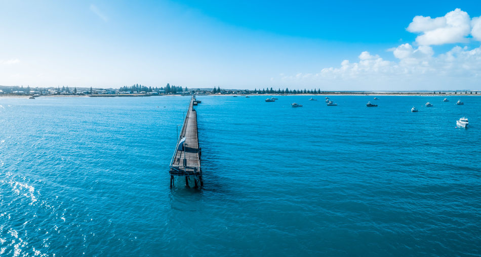 Beachport jetty - the second longest in south australia - aerial view