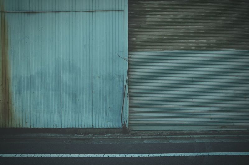Close-up of closed shutter
