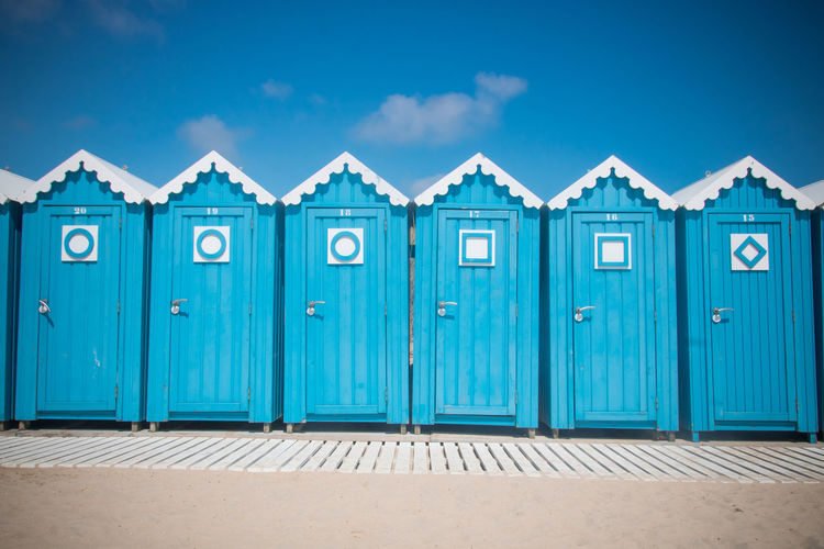 Blue beach huts
