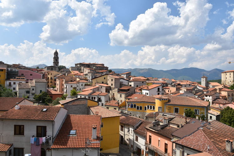 Panoramic view of satriano di lucania, in basilicata region.