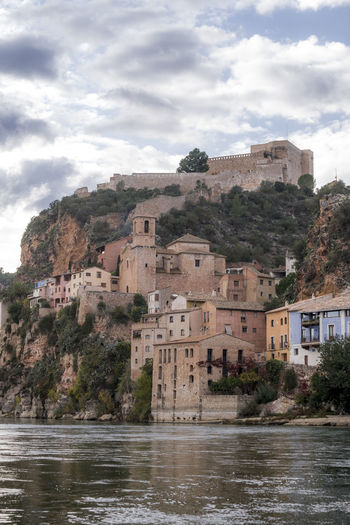 Miravet castle and city over the river