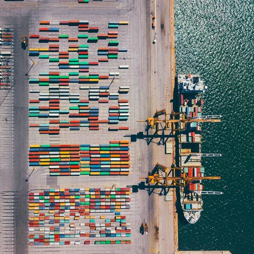 Aerial view of commercial dock
