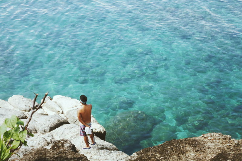 Rocks in sea