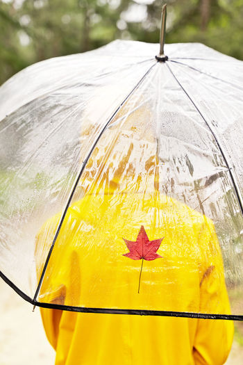 Close-up of yellow umbrella