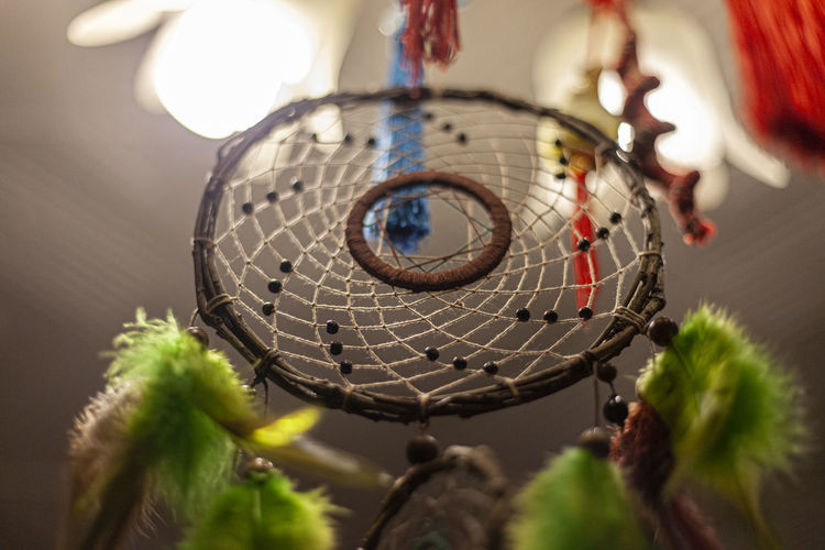 Low angle view of decoration hanging on plant