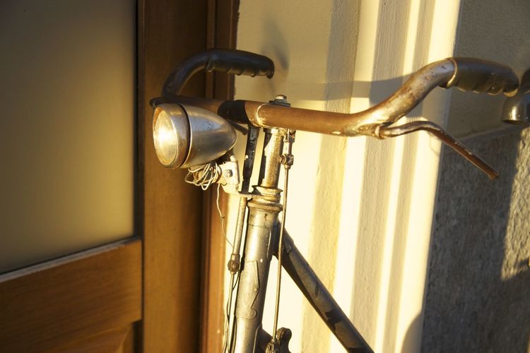 Close-up of faucet on door