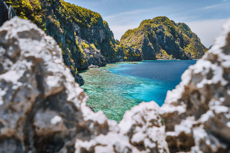 Rock formations by sea