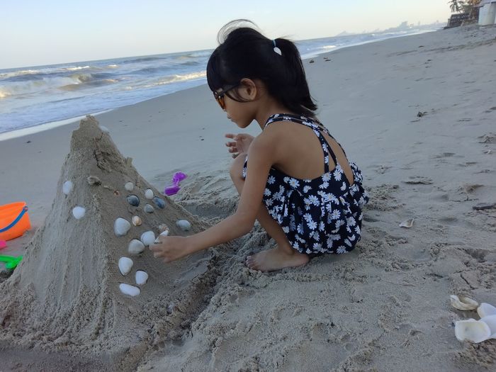 Happy girl on beach