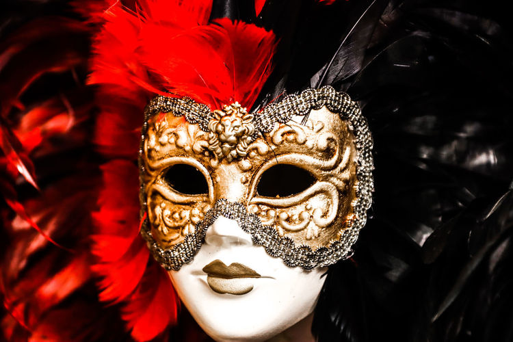 Close up of ornate mask