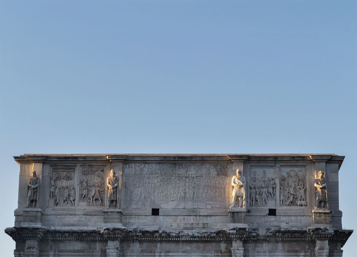 Part of the south attic side of the arch of constantine in rome,  the sculptures of dacians, 