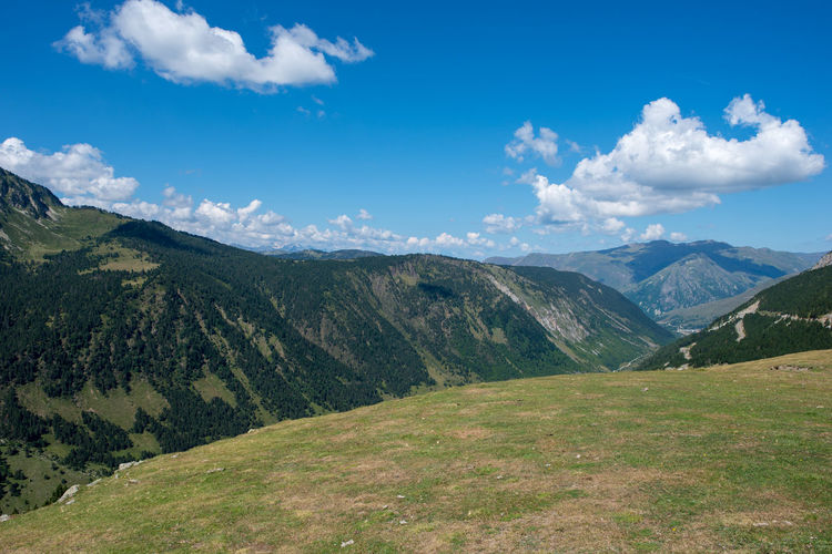 Scenic view of mountains against sky