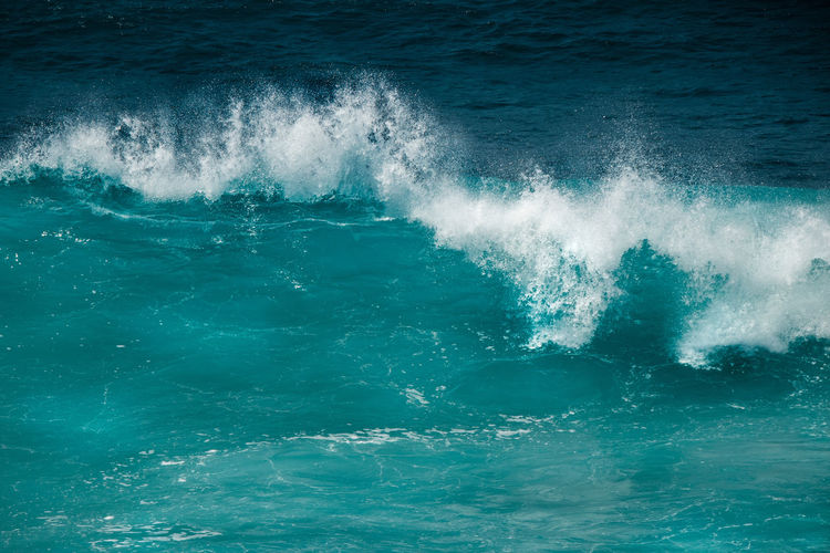 Waves splashing on sea