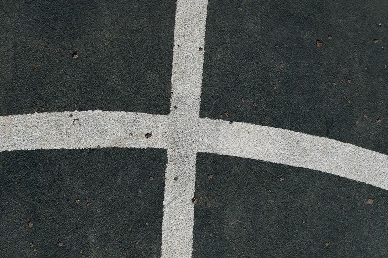 High angle view of marking on playing field